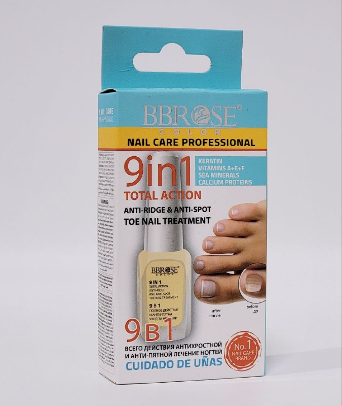 ESMALTE DE UÑAS 9 EN 1 PARA CUIDADO DE UÑAS DE LOS PIES, ANTIARRUGAS Y ANTIMANCHAS, ACONDICIONADOR DE KERATINA QUE REPARA MICRODAÑOS BBROSE 14ML