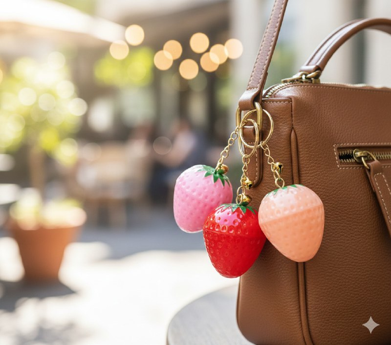 BRILLO LABIAL BALSAMO EN SET DE 3 PIEZAS DE FRESA, DURAZNO Y GUAYABA HIDRATANTES TIPO LLAVERO 8GX3