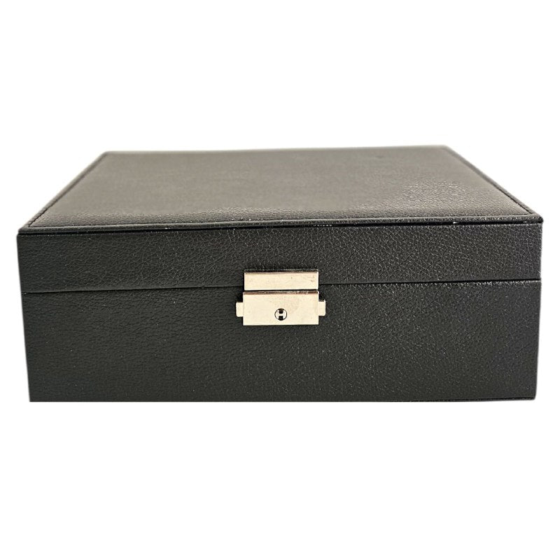 ORGANIZADOR JOYERO DE CUERO SINTETICO CON MULTIPLES COMPARTIMIENTOS Y CIERRE CON LLAVE 20X18X10CM