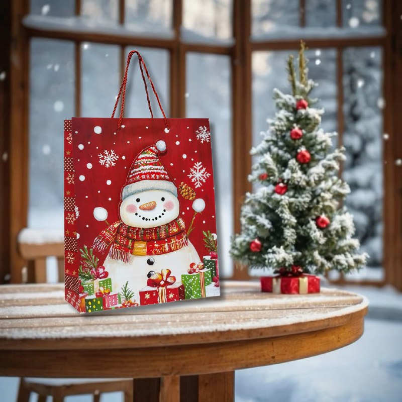 BOLSA DE REGALO NAVIDEÑA MEDIANA 26X32X10CM