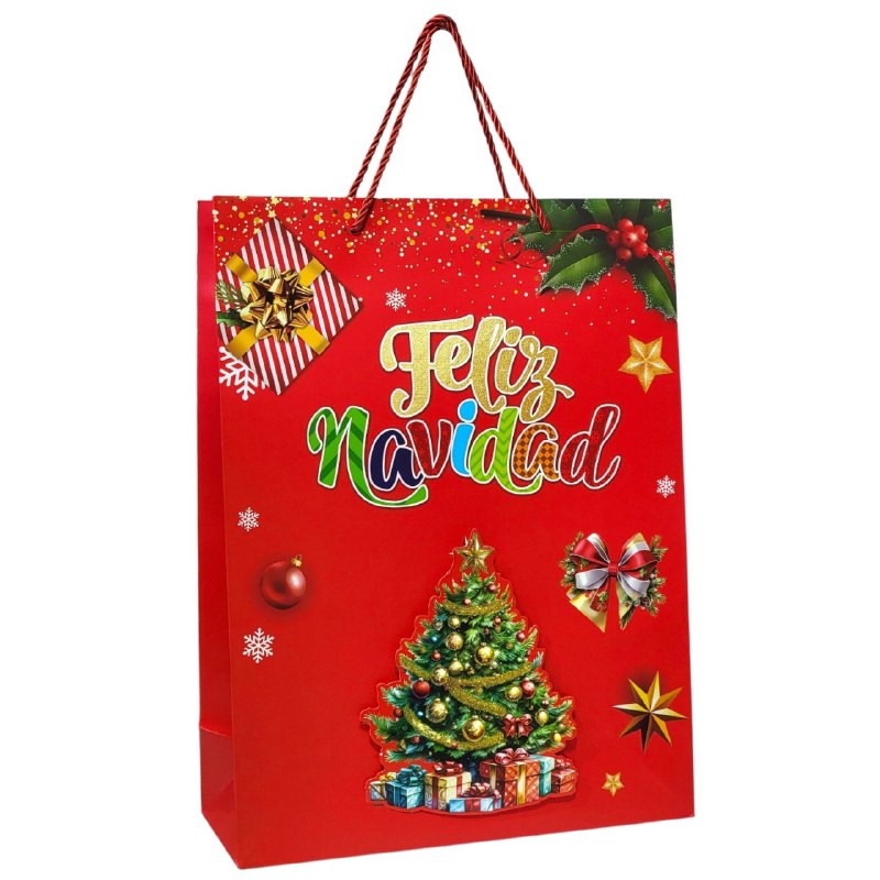 BOLSA DE REGALO NAVIDEÑA GRANDE 30X40X12CM