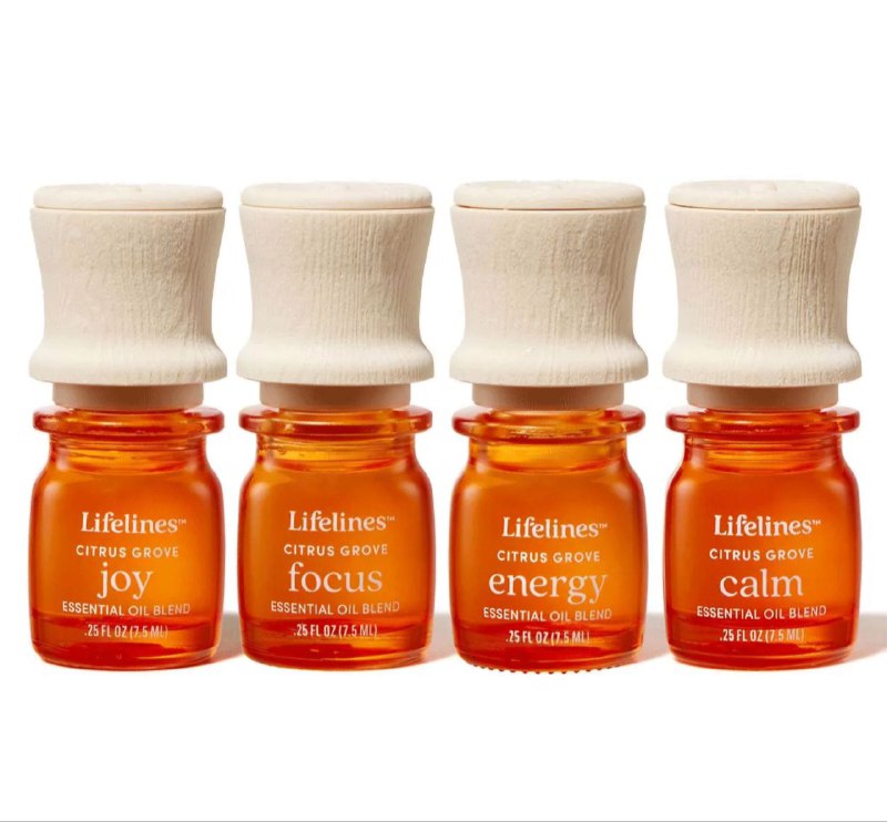 ACEITE AROMATICO ESENCIAL ARBOLADO DE CITRICOS Y MIEL, BERGAMOTA Y VAINILLA, LIMON Y LAVANDA, TORONJA Y LILA LIFELINES 30MLX4