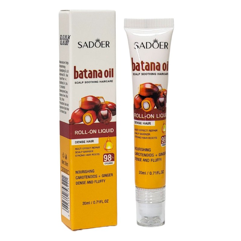 ACEITE PARA EL CABELLO EN ROLL-ON ENRIQUECIDO CON INGREDIENTES QUE POTENCIAN EL CABELLO, REVITALIZA LOS FOLICULOS DE LA CALVICIE PARA EL CRECIMIENTO DEL CABELLO GRUESO Y VOLUMINOZO SADOER 20ML