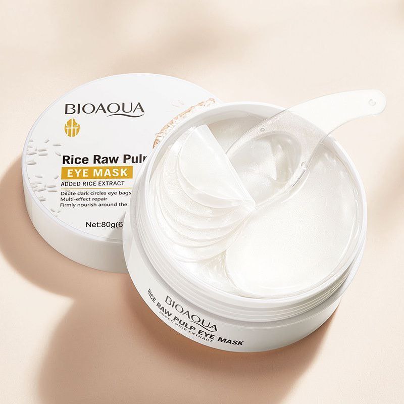 MASCARILLA FACIAL PARA LOS OJOS DE EXTRACTO DE ARROZ HIDRATANTE BIOAQUA 30 PARES, 80G