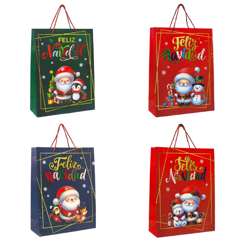BOLSA DE REGALO NAVIDEÑA GRANDE 30X40X12CM