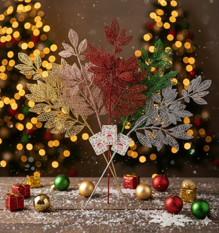 DECORACION ADORNO NAVIDEÑO TALLOS Y FOLLAJES ELEGANTES CLASICOS 3 ESTILOS DIFERENTES