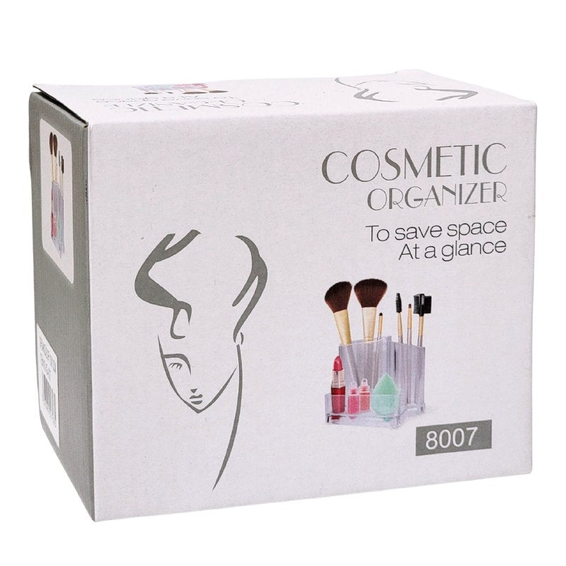 ORGANIZADOR DE MAQUILLAJE Y COSMETICOS DE ACRILICO QUE AHORRA ESPACIOS EN TU MESA, ELEGANTE 10X13CM COSMETIC ORGANIZER