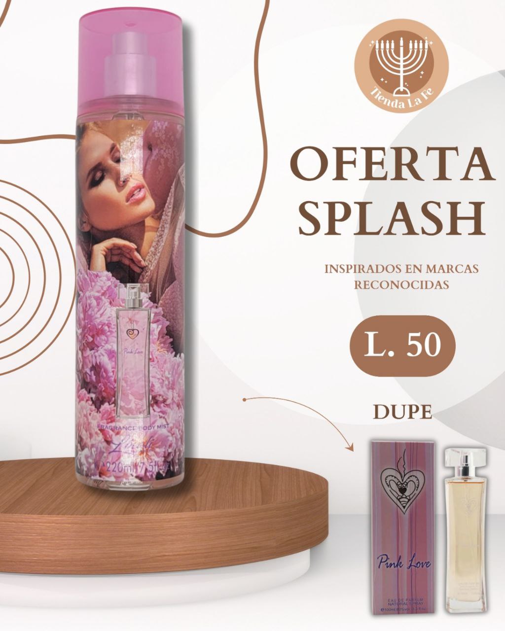 SPLASH LOVALI PINK LOVE 220ML (M) (DUPE EFOILA PURE LOVE EDP 100ML)