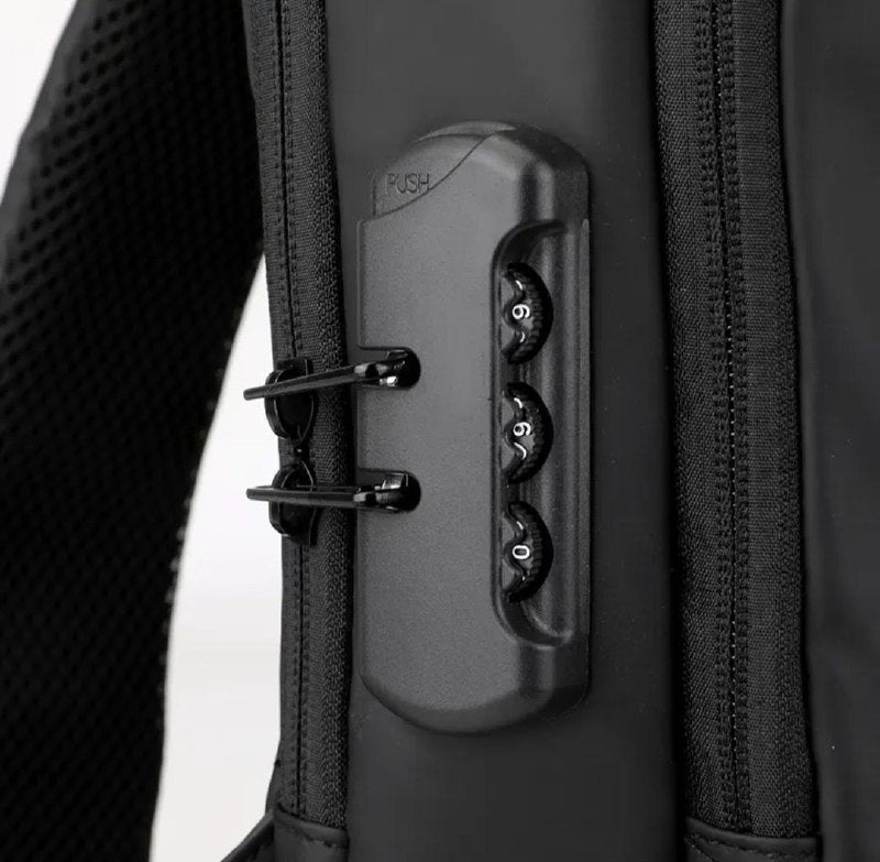 MOCHILA ECONOMICA CRUZADA IMPERMEABLE PARA HOMBRE CON PUERTO USB, SENDERISMO Y CAMINAR, DURADERO PORTATIL Y CLAVE ANTIRROBO