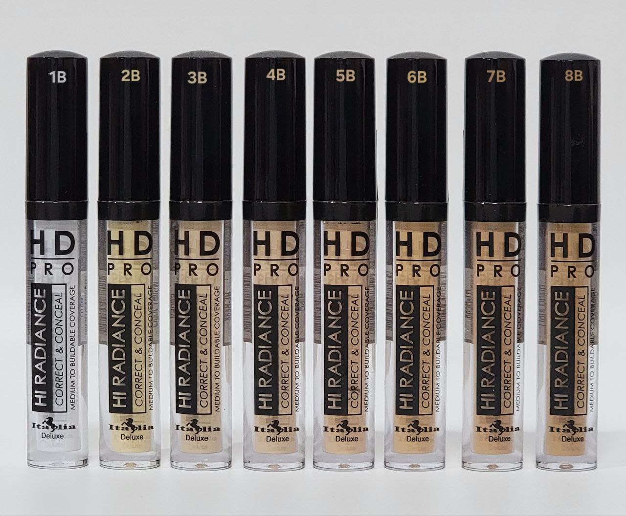 CORRECTOR LIQUIDO AREAS DEL ROSTRO DONDE DESEE ILUMINAR Y CUBIR DIFUNINA 8 TONOS ITALIA DELUXE HD PRO HI RADIANCE CORRECT & CONCEAL 3.5ML