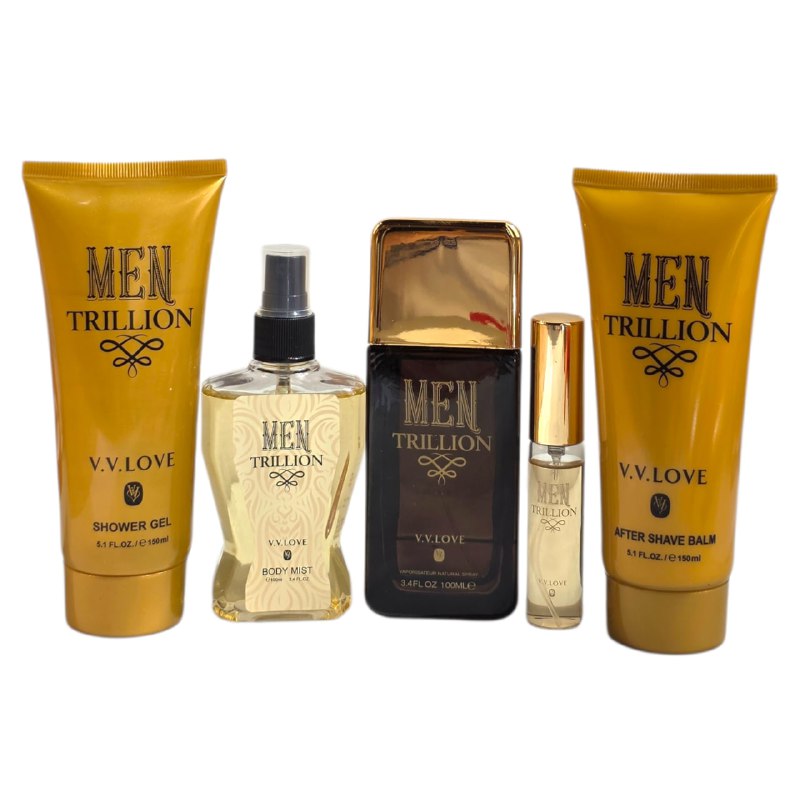 SET VV LOVE MEN TRILLION EDP 100ML, EDP 10ML, BODY LOTION 150ML, SHOWER GEL 150ML, SPLASH 100ML (H)