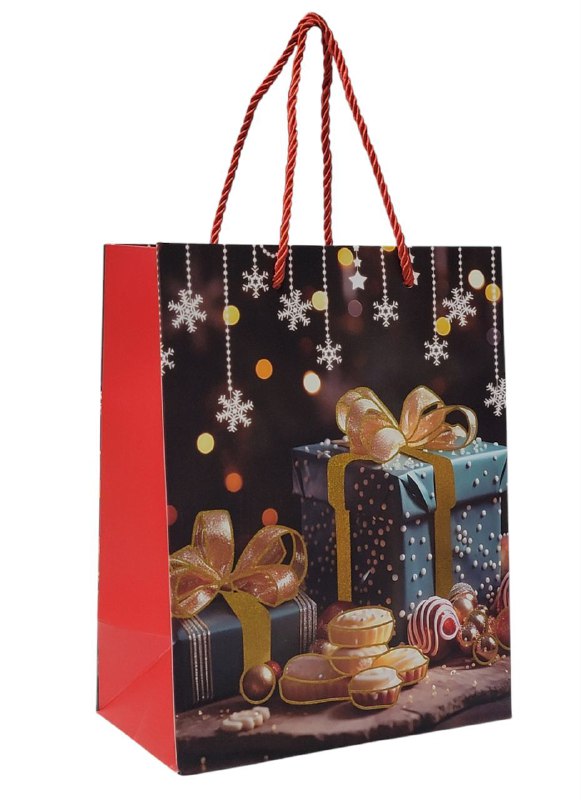 BOLSA DE REGALO NAVIDEÑA GRANDES ELEGANTES 30X12X41.5CM