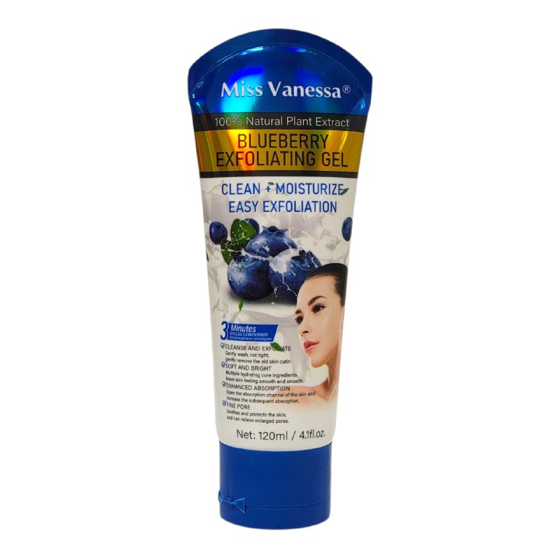 CREMA FACIAL EXFOLIANTE DE ARANDANOS SUAVIZANTE REFRESCANTE MISS VANESSA 120ML