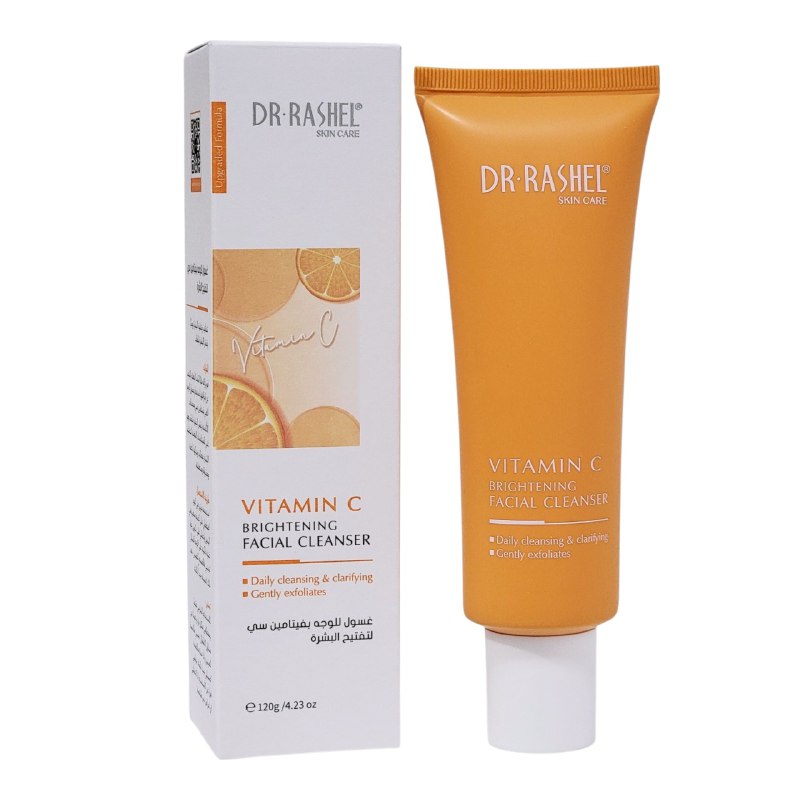 LIMPIADOR FACIAL ILUMINADOR DE VITAMINA C 120G, ELIMINA LAS CELULAS MUERTAS DEJANDO LA PIEL SUAVE Y LIMPIA DR RASHEL