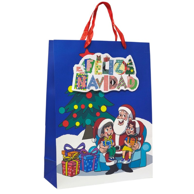 BOLSA DE REGALO NAVIDEÑA GRANDE 30X40X12CM
