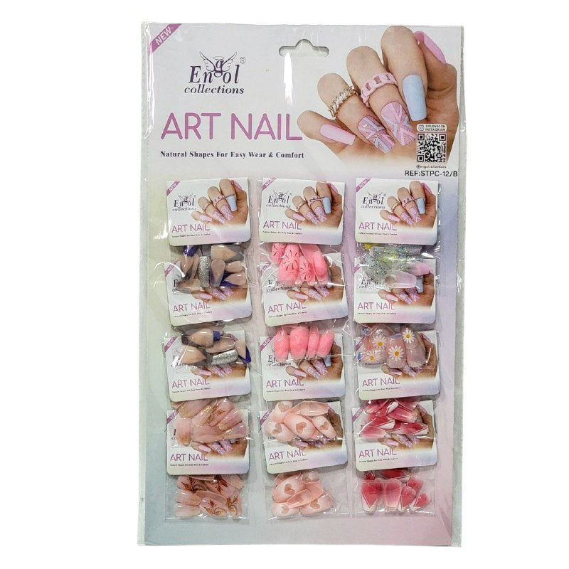UÑAS PRESS ON, UÑAS POSTIZAS PARA UN SOLO USO DE 12 PAQUETES DE 12 UÑAS CADA UNO ENGOL COLLECTIONS