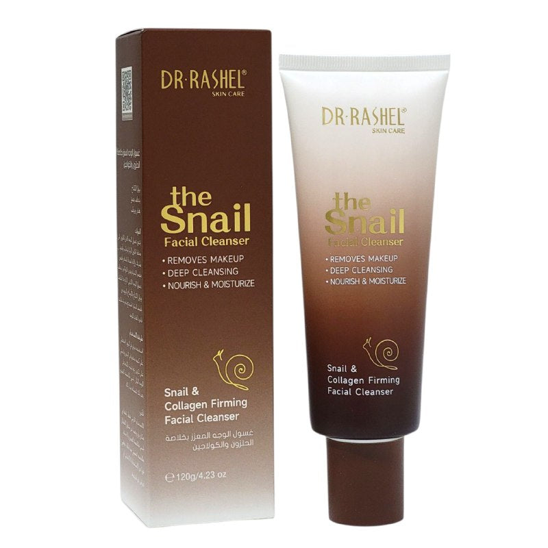 LIMPIADOR FACIAL DE CARACOL Y COLAGENO HIDRATANTE 120G, REMUEVE EL MAQUILLAJE Y REALIZA UNA LIMPIEZA PROFUNDA SIN RESECAR LA PIEL, DEJANDOLA LIMPIA Y SUAVE DR RASHEL