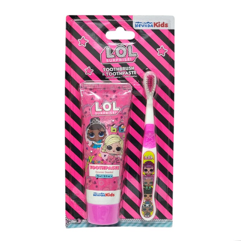 PASTA DE DIENTES Y CEPILLO PARA NIÑA LOL SUPRISE NEVADA KIDS 75ML