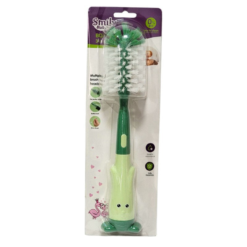 CEPILLO DE LIMPIEZA PARA BIBERON Y MAMADERA SMILY BABY 3 COLORES