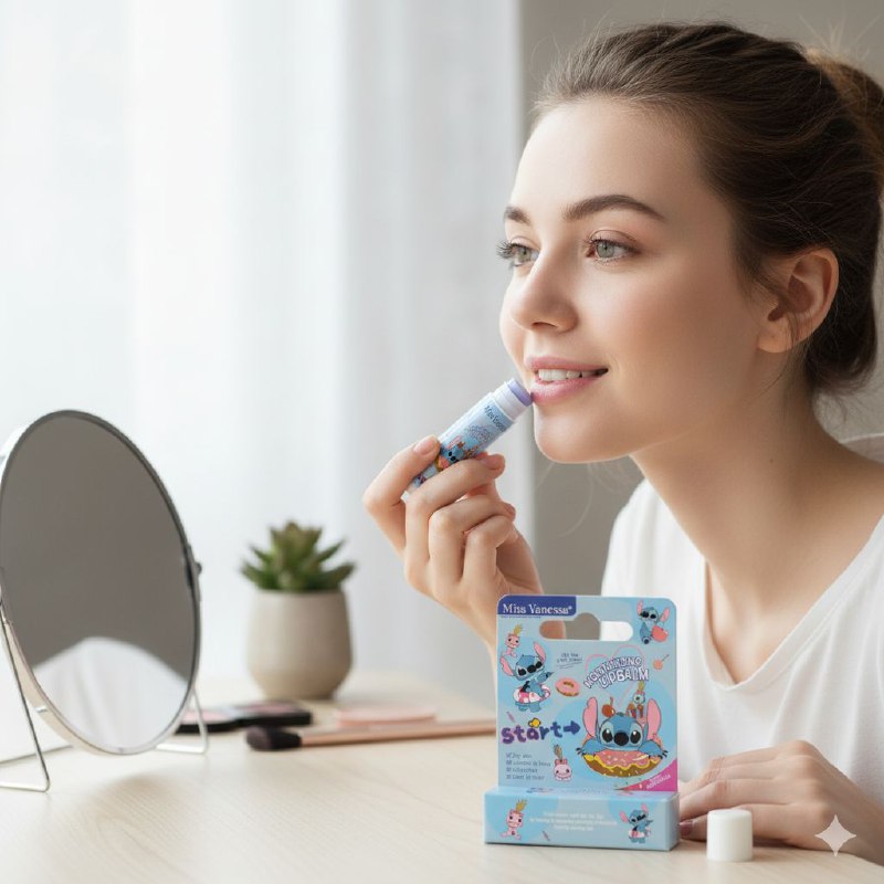 BRILLO LABIAL BALSAMO HIDRATANTE CON COLOR SUAVIZANTE MISS VANESSA STITCH 4G