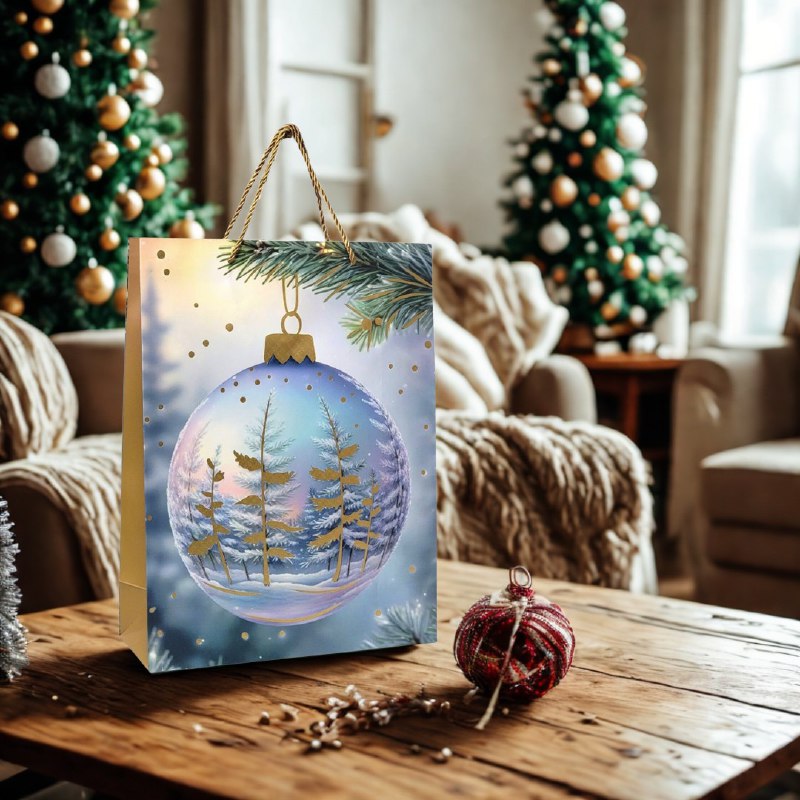 BOLSA DE REGALO NAVIDEÑA GRANDE 30X40X12CM