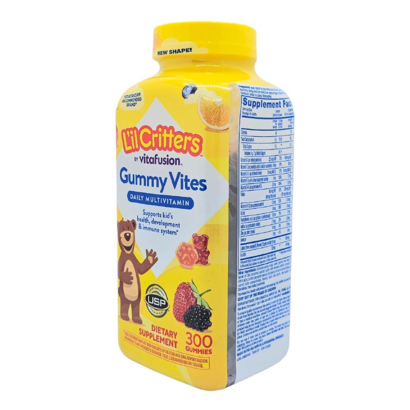 VITAMINAS EN GOMITAS PARA NIÑOS MULTIVITAMINICAS DIARIAS A PARTIR DE 2 AÑOS LIL CRITTERS 300UND