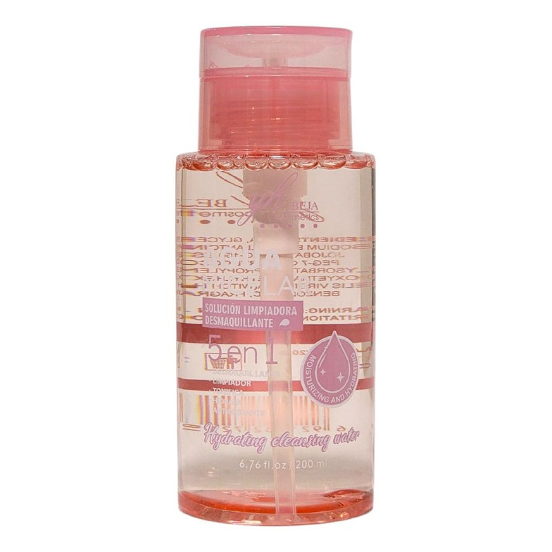 AGUA MICELAR LIMPIADORA MULTIFUNCIONAL 200ML, ES UNA SOLUCION LIMPIADORA QUE DESMAQUILLA, LIMPIA, TONIFICA E HIDRATA LA PIEL YH BEJA COSMETICS
