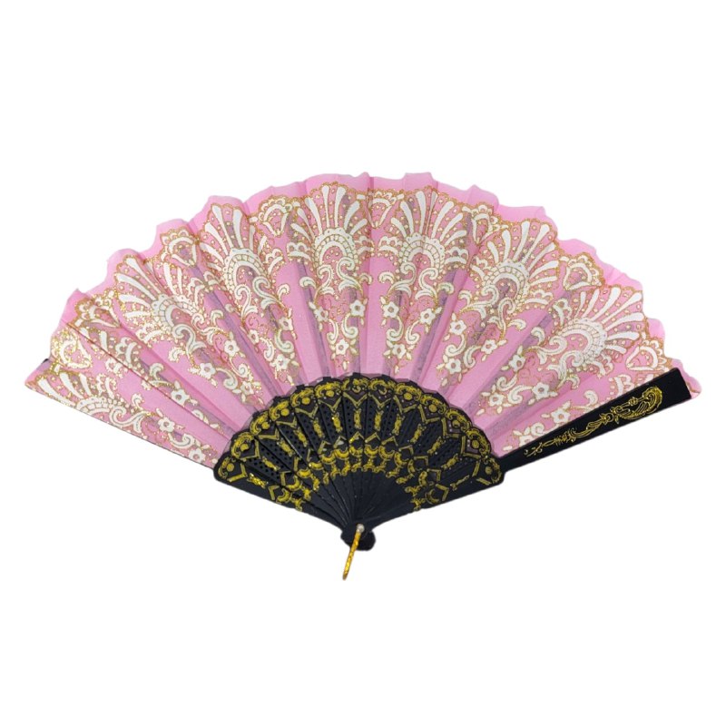 ABANICO DE ENCAJE PERSONAL DISEÑO CLASICO ELEGANTE 23.3X43CM, 6 ESTILOS