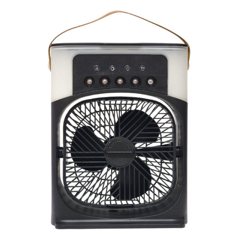 VENTILADOR MINI PORTATIL CON HUMIFICACION DE 3 VELOCIDADES, INCLUYE TANQUE DE AGUA PARA GENERAR NIEBLA FINA REFRESCANTE, SILENCIOSO Y COMODO