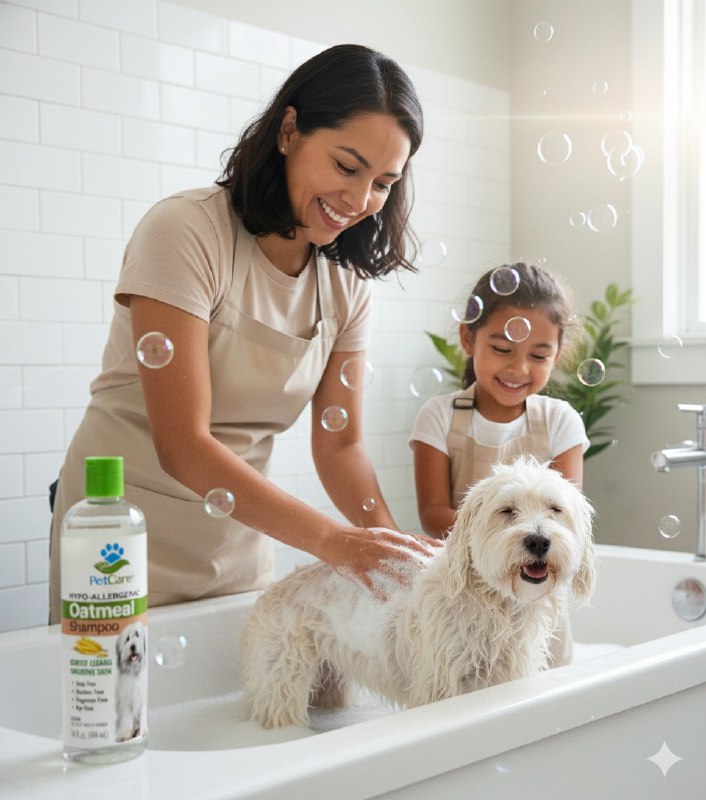 SHAMPOO PARA PERROS MASCOTAS DE AVENA HIPOALERGENICO SIN PERFUME PETCARE 414ML
