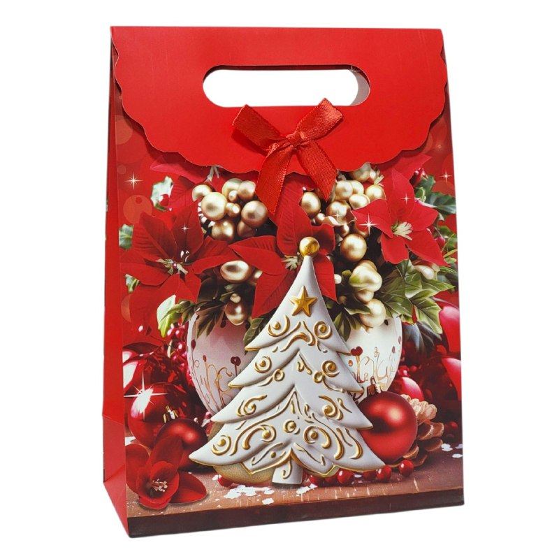 BOLSA DE REGALO NAVIDEÑA MEDIANO 27X19CM