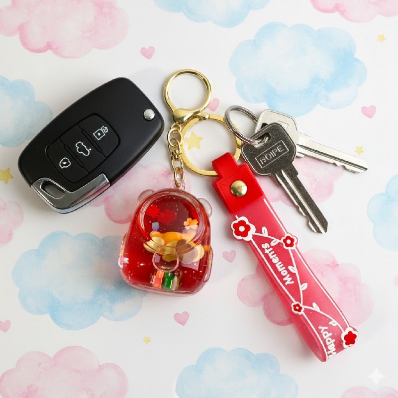 LLAVEROS DE ARENA MOVEDIZA LIQUIDA, 9 ESTILOS DISPONIBLES