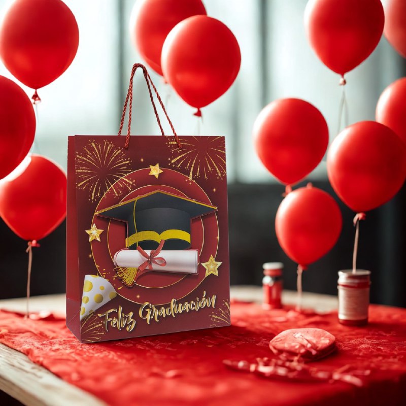 BOLSA DE REGALO DE GRADUACION GRANDE 30X40X12CM