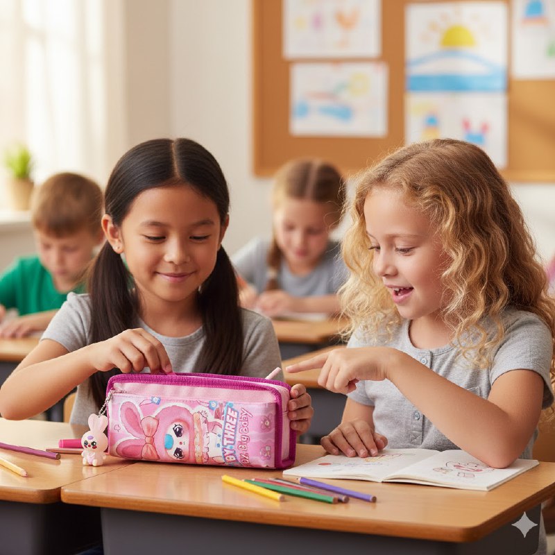 CARTUCHERA DE LABUBU QUE COMBINA ORGANIZACION IMPECABLE CON DISEÑO IRRESISTIBLE 3 COLORES