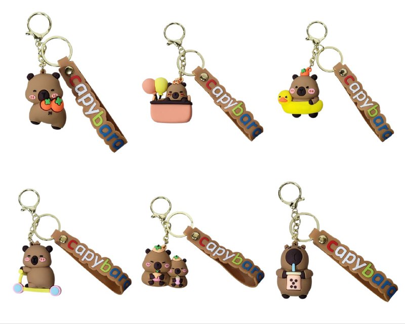 LLAVEROS DE CAPIBARA,CAPYBARA, 6 ESTILOS DISPONIBLES