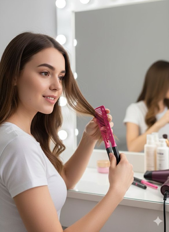 CEPILLO PEINE PLEGABLE PARA PLANCHAR EL CABELLO STAY BEAUTIFUL 23CM