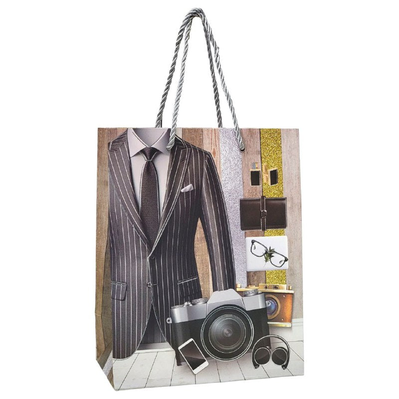 BOLSA DE REGALO PARA HOMBRE PEQUEÑA 18X10X23CM