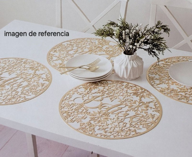 MANTELES INDIVIDUALES NAVIDEÑA PARA MESA DE COMEDOR RESISTENTE AL CALOR 4UND BELIEVE 39.3X39.3CM