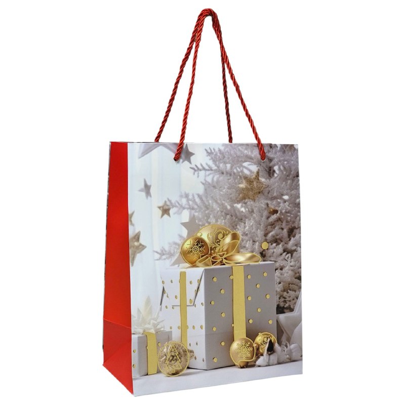 BOLSA DE REGALO NAVIDEÑA PEQUEÑA 18X23X10CM