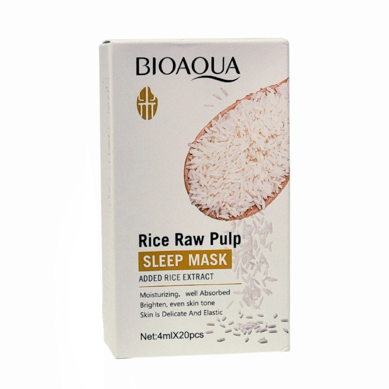 MASCARILLA FACIAL LIQUIDA PARA DORMIR DE PULPA CRUDA DE ARROZ TEXTURA SUAVE BIOAQUA 4MLX20