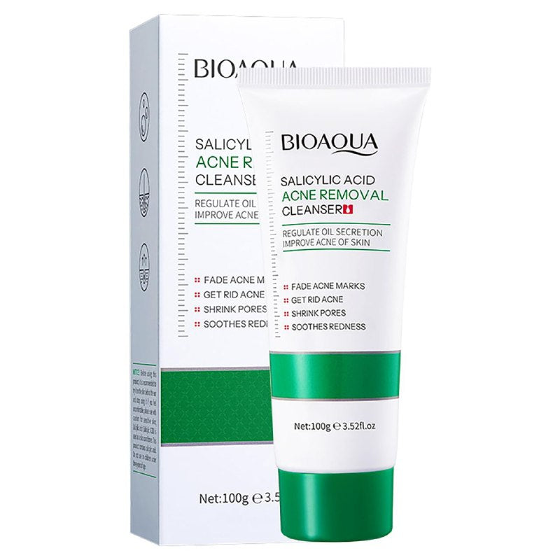 CREMA FACIAL LIMPIADORA ELIMINA EL ACNE CON ACIDO SALICILICO BIOAQUA 100G