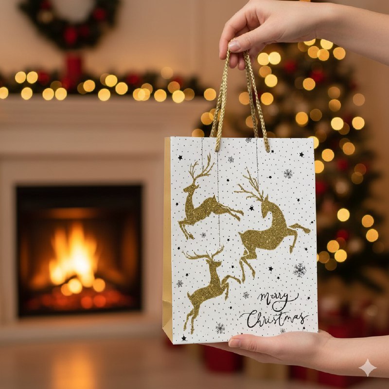 BOLSA DE REGALO NAVIDEÑA PEQUEÑA 18X24X8CM