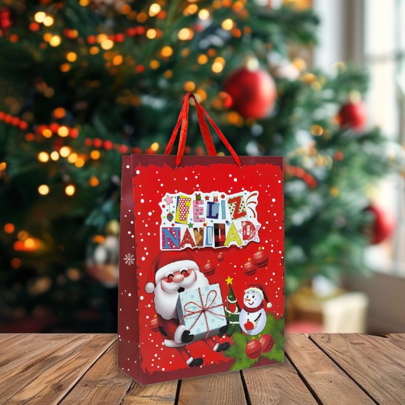 BOLSA DE REGALO NAVIDEÑA GRANDE 30X40X12CM