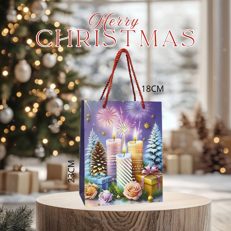 BOLSA DE REGALO NAVIDEÑA MEDIANA 18CMX23CM