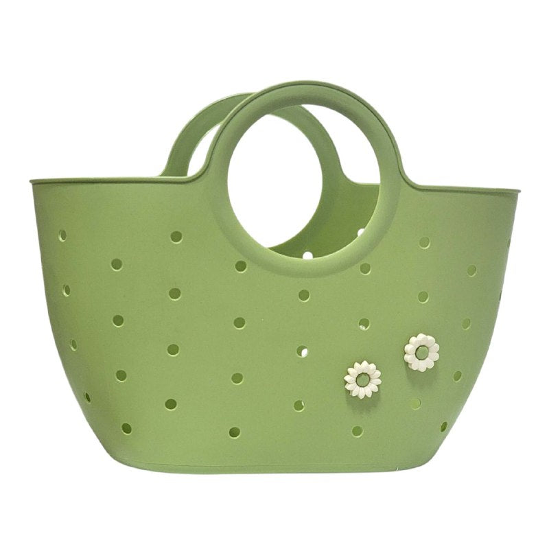 CANASTA ORGANIZADORA, CESTA PORTATIL, TIPO BOLSA DE PVC, PRACTICA, MODERNA Y RESISTENTE IDEAL PARA IR DE COMPRAS, PLAYA O DIA A DIA, 3 COLORES 40X23CM