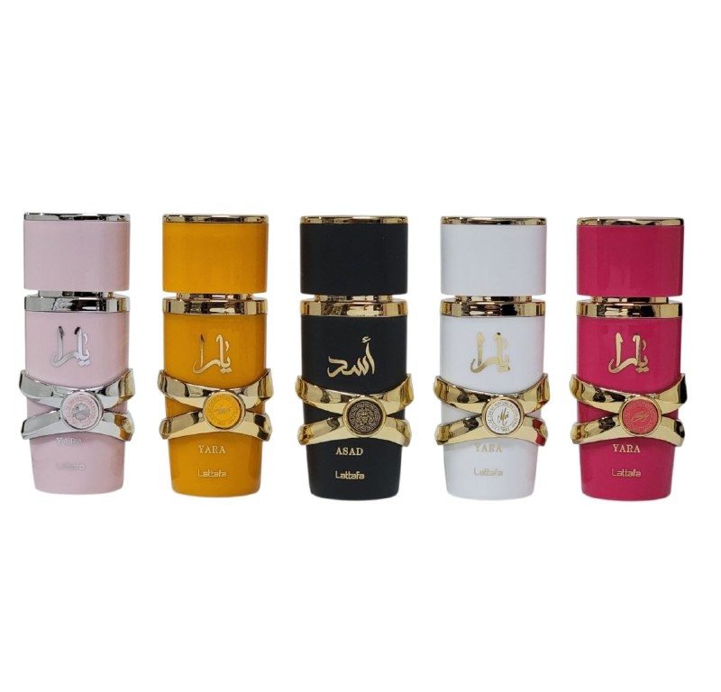 SET LATTAFA YARA ASAD ECONOMICO DE CALIDAD AAA MINI PERFUMES EDP 30MLX5 (U)