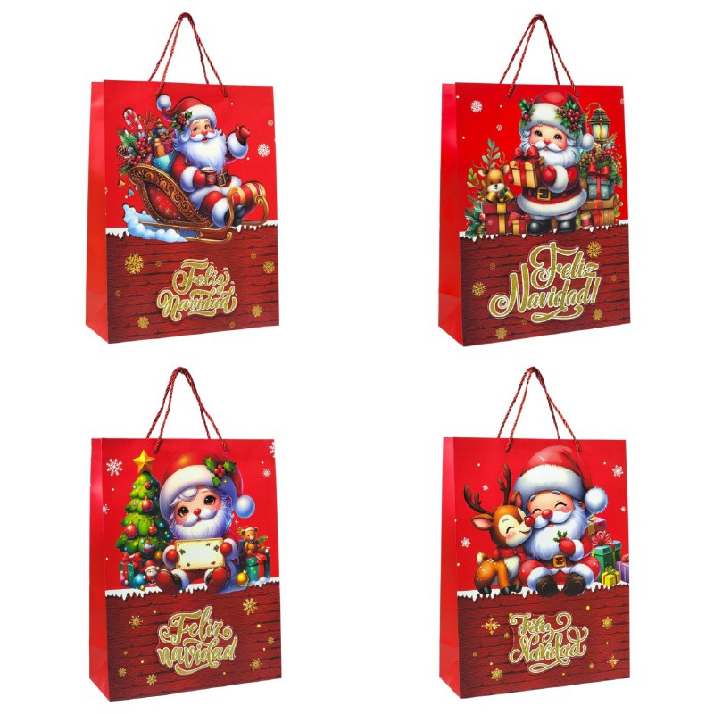 BOLSA DE REGALO NAVIDEÑA GRANDE 30X40X12CM