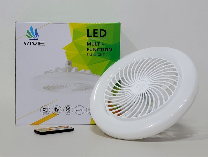 VENTILADOR FOCO LED, VIENDO FUERTE, AHORRA 85% DE ENERGIA VIVE