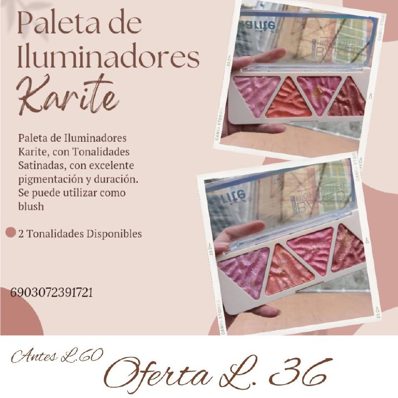 ILUMINADORES EN PALETA KARITE 2 TONALIDADES