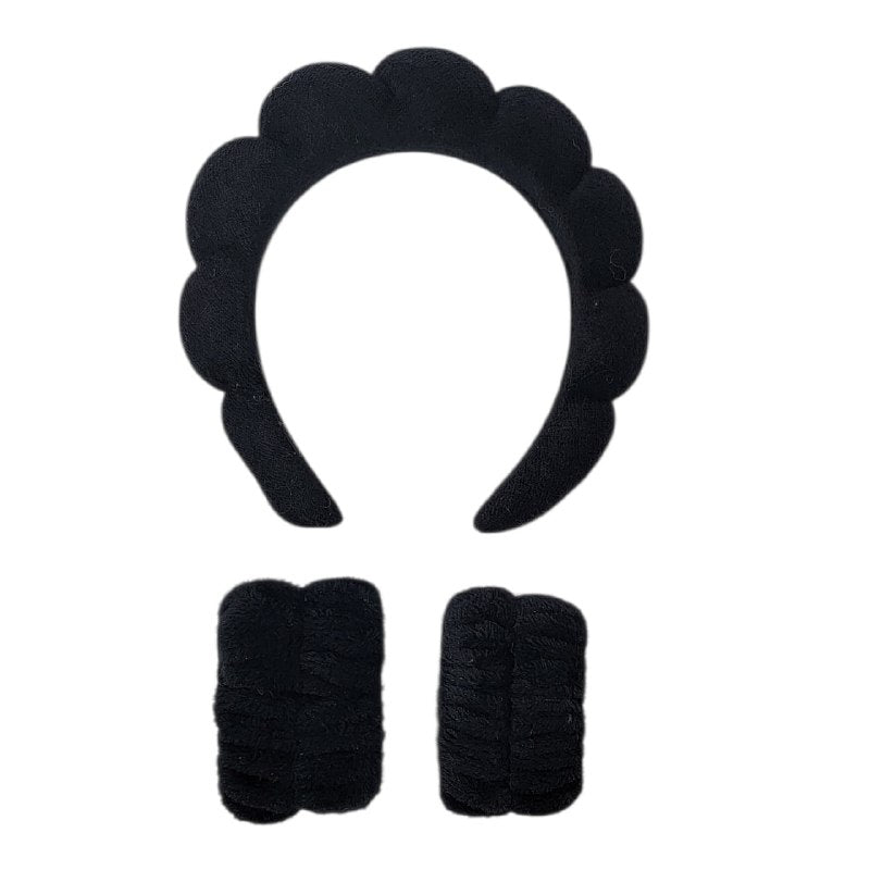 KIT DE CUIDADO FACIAL, DIADEMA Y MUÑEQUERA PARA SKIN CARE, 4 COLORES